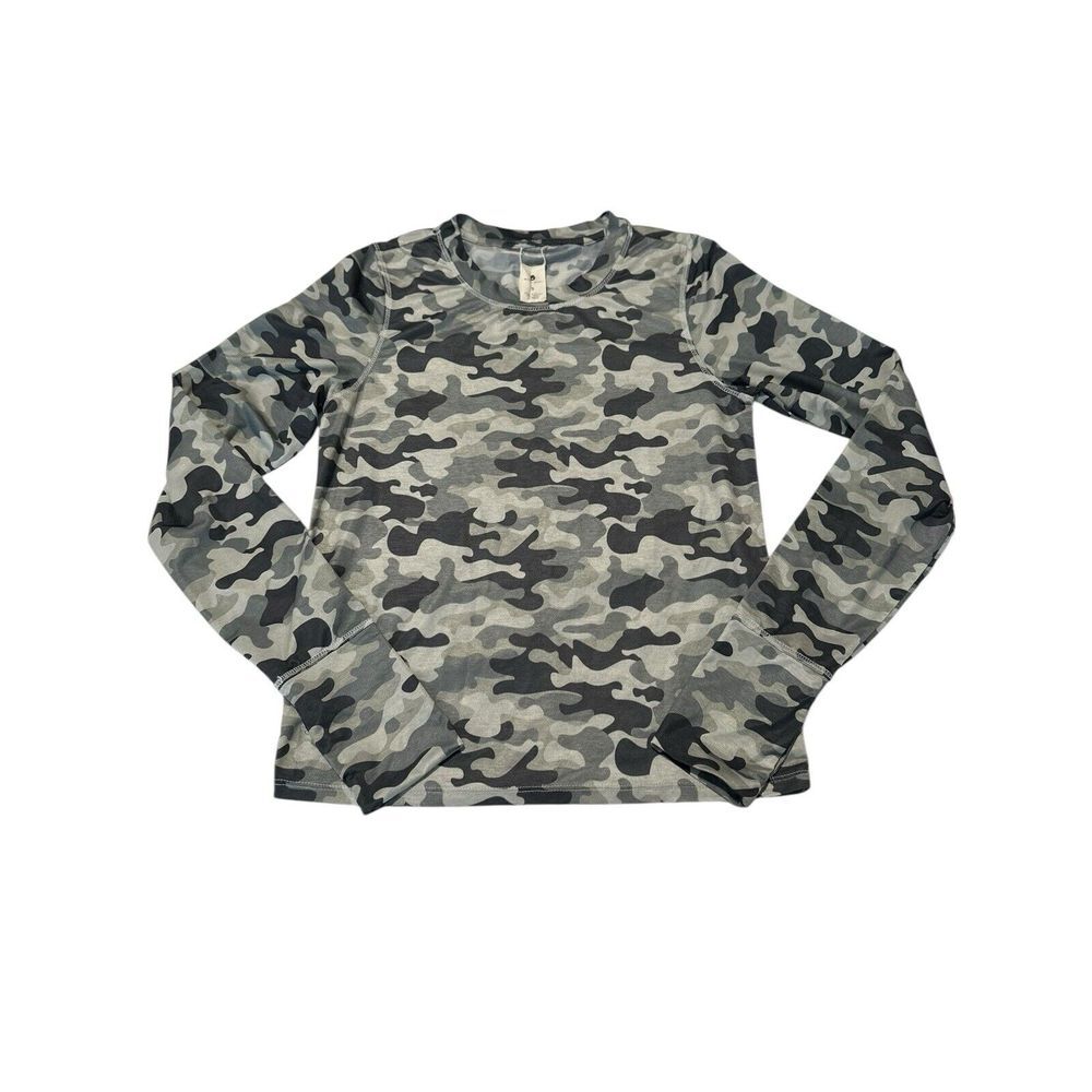 Spiritual Gangster Camo Yoga Top‎ Size Small Long Sleeve Peace Love Yoga #QR5-1